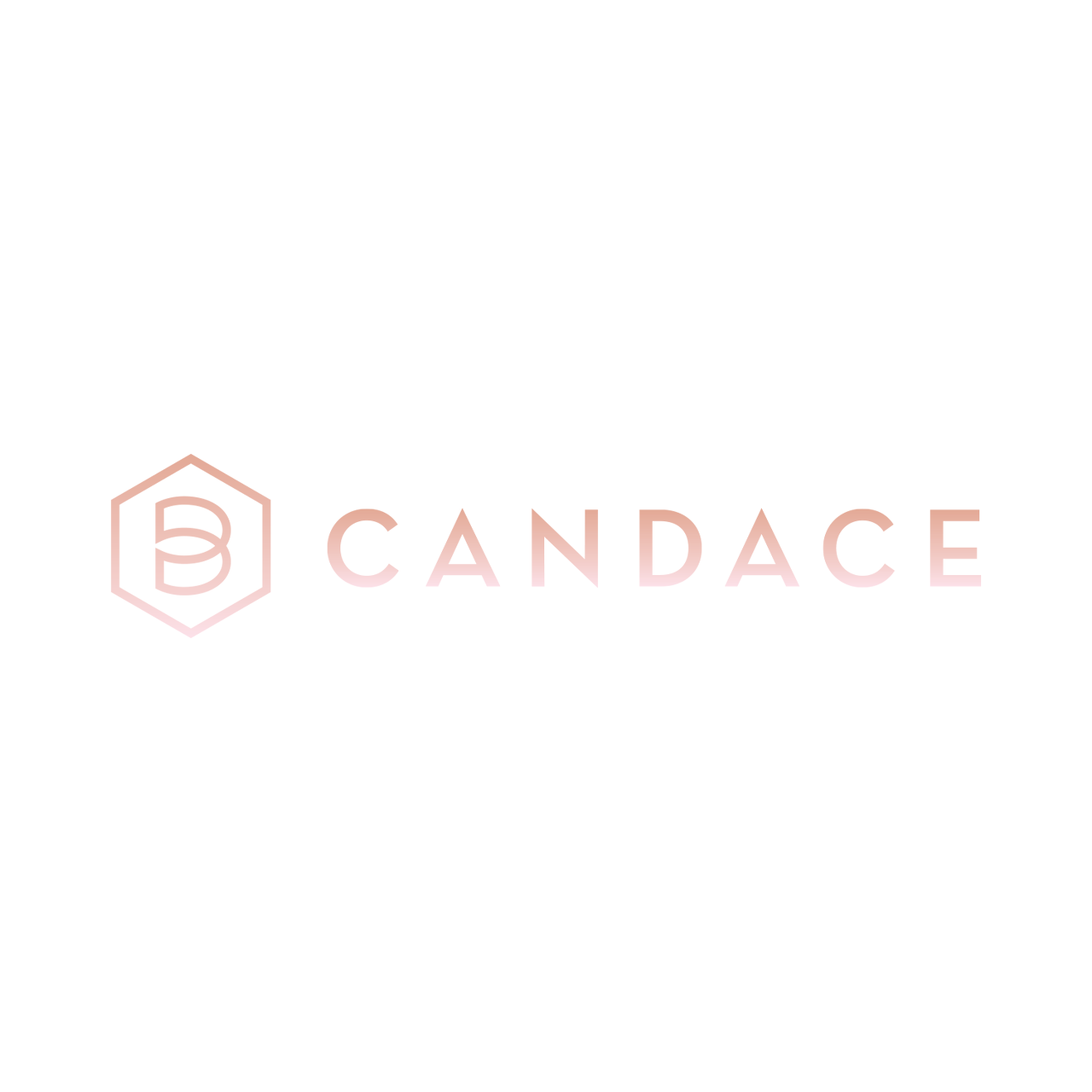 Candace logo in pink on a white background
